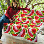 Watercolor Watermelon Pattern Print Quilt