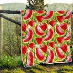 Watercolor Watermelon Pattern Print Quilt