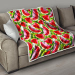 Watercolor Watermelon Pattern Print Quilt