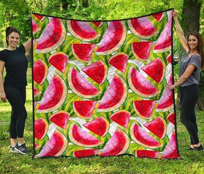 Watercolor Watermelon Pattern Print Quilt