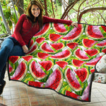 Watercolor Watermelon Pattern Print Quilt