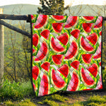 Watercolor Watermelon Pattern Print Quilt