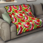 Watercolor Watermelon Pattern Print Quilt