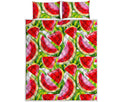 Watercolor Watermelon Pattern Print Quilt Bed Set