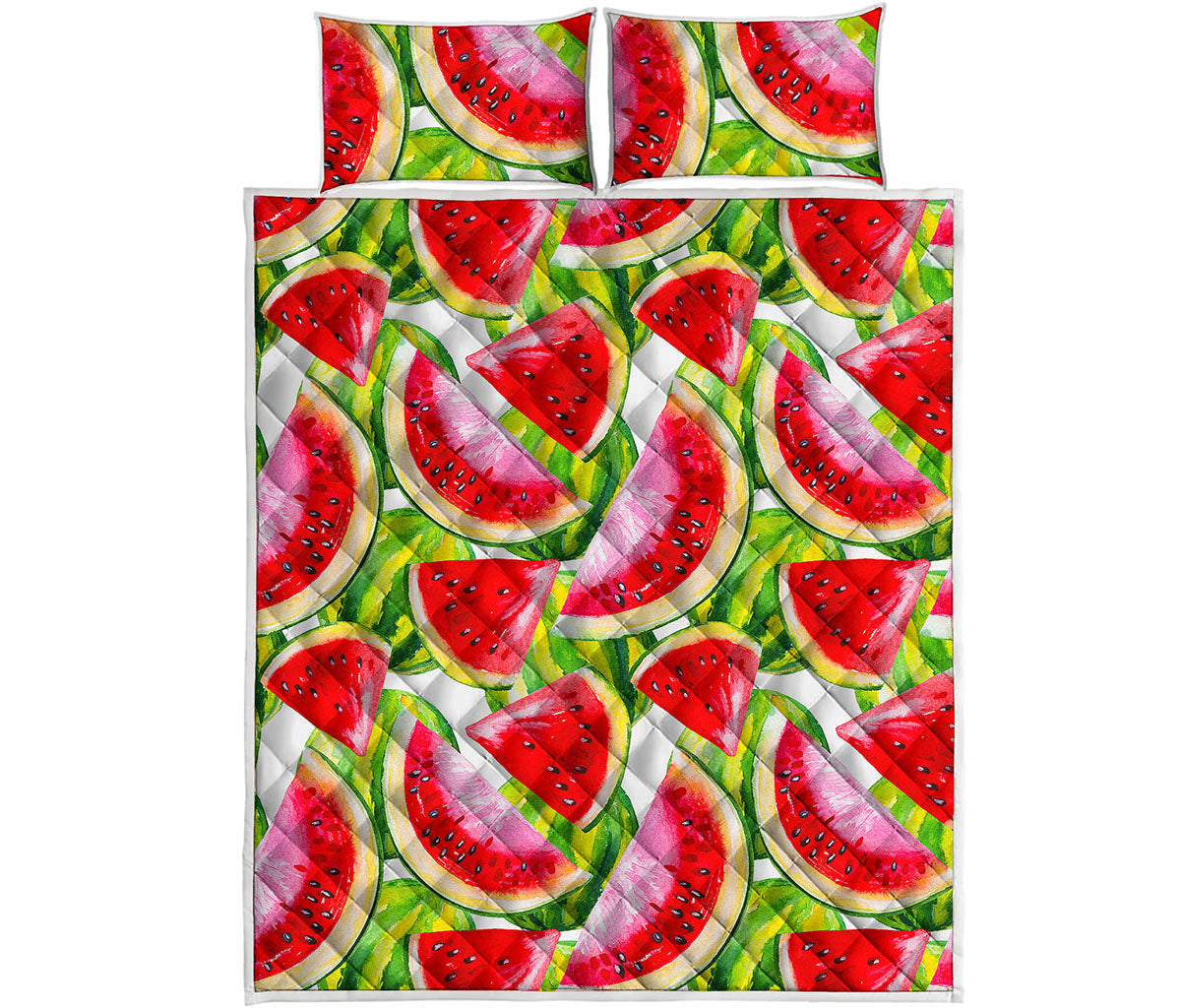 Watercolor Watermelon Pattern Print Quilt Bed Set