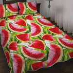 Watercolor Watermelon Pattern Print Quilt Bed Set