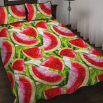 Watercolor Watermelon Pattern Print Quilt Bed Set