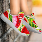 Watercolor Watermelon Pattern Print Sport Shoes GearFrost