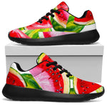 Watercolor Watermelon Pattern Print Sport Shoes GearFrost