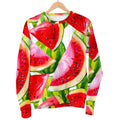 Watercolor Watermelon Pattern Print Women's Crewneck Sweatshirt