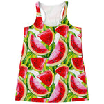 Watercolor Watermelon Pattern Print Women's Racerback Tank Top