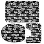 Watercolor Welder Pattern Print 3 Piece Bath Mat Set