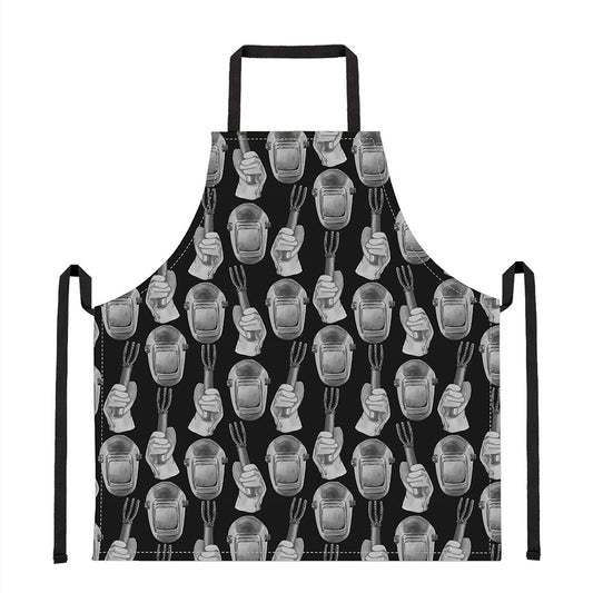 Watercolor Welder Pattern Print Apron