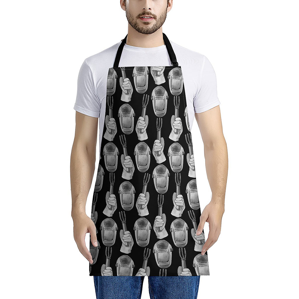 Watercolor Welder Pattern Print Apron