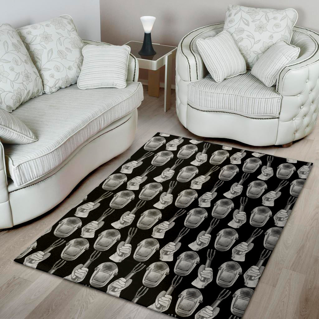 Watercolor Welder Pattern Print Area Rug