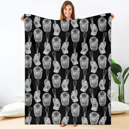 Watercolor Welder Pattern Print Blanket