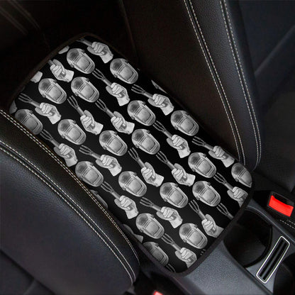 Watercolor Welder Pattern Print Car Center Console Cover