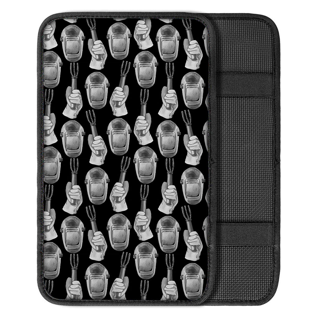 Watercolor Welder Pattern Print Car Center Console Cover