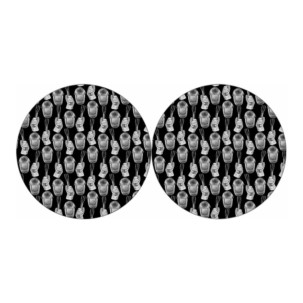 Watercolor Welder Pattern Print Car Coasters