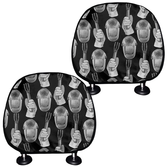 Watercolor Welder Pattern Print Car Headrest Covers