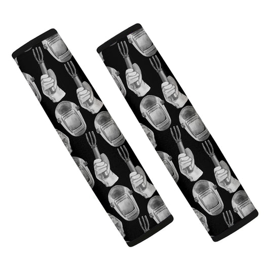 Watercolor Welder Pattern Print Car Seat Belt Covers