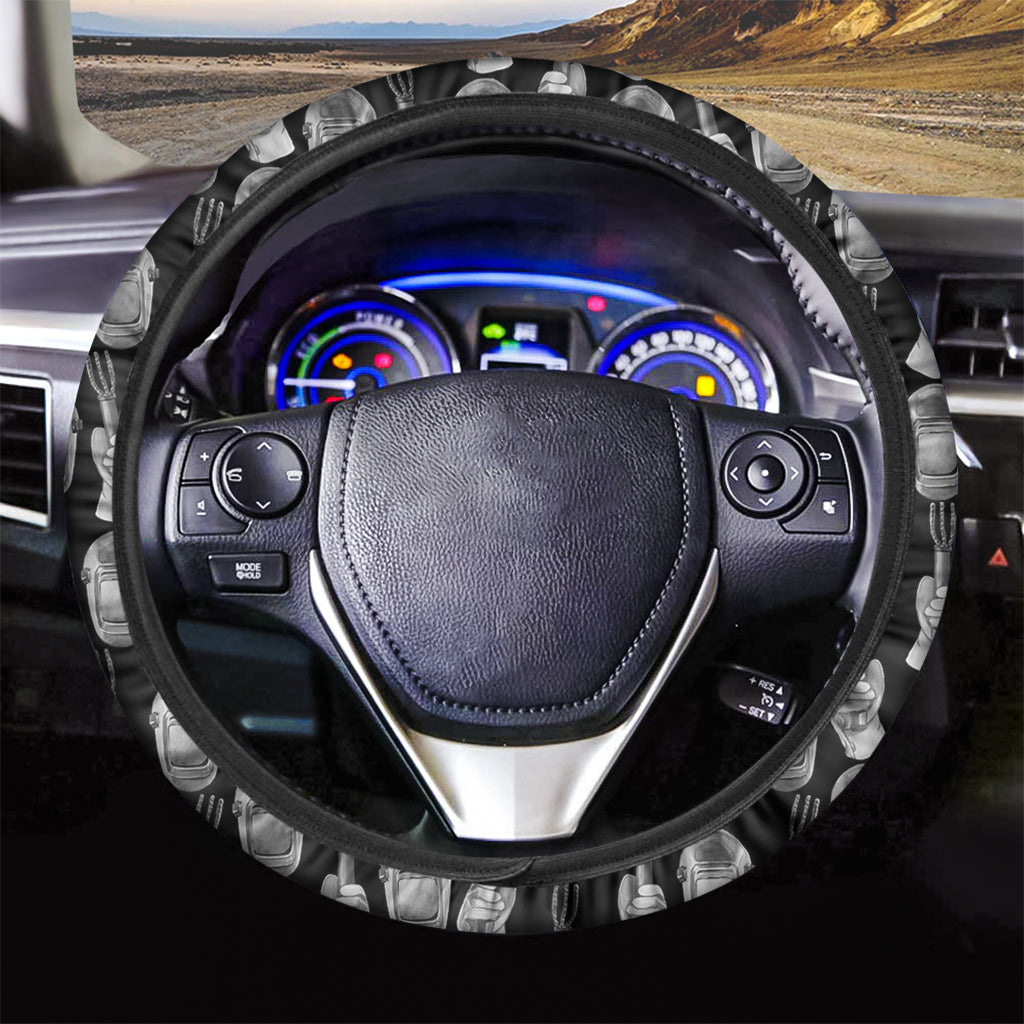 Watercolor Welder Pattern Print Car Steering Wheel Cover