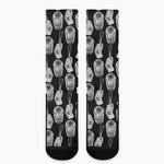 Watercolor Welder Pattern Print Crew Socks
