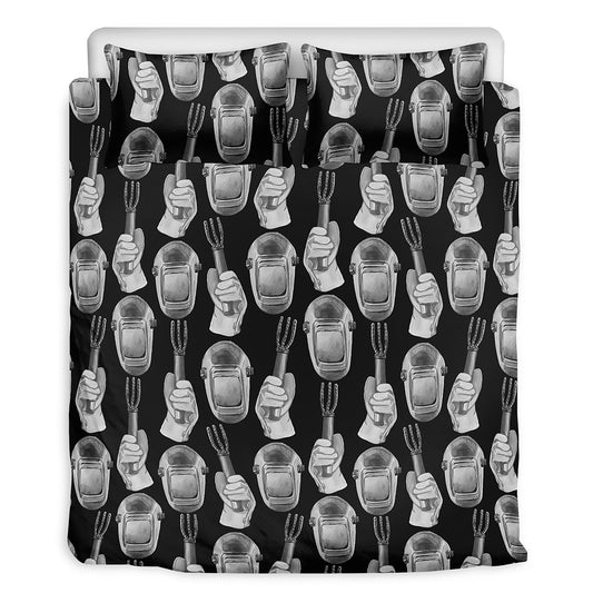 Watercolor Welder Pattern Print Duvet Cover Bedding Set