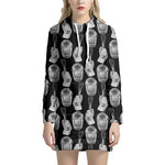 Watercolor Welder Pattern Print Hoodie Dress