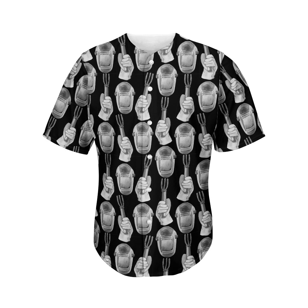 Watercolor Welder Pattern Print Men's Baseball Jersey