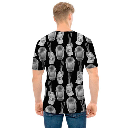 Watercolor Welder Pattern Print Men's T-Shirt