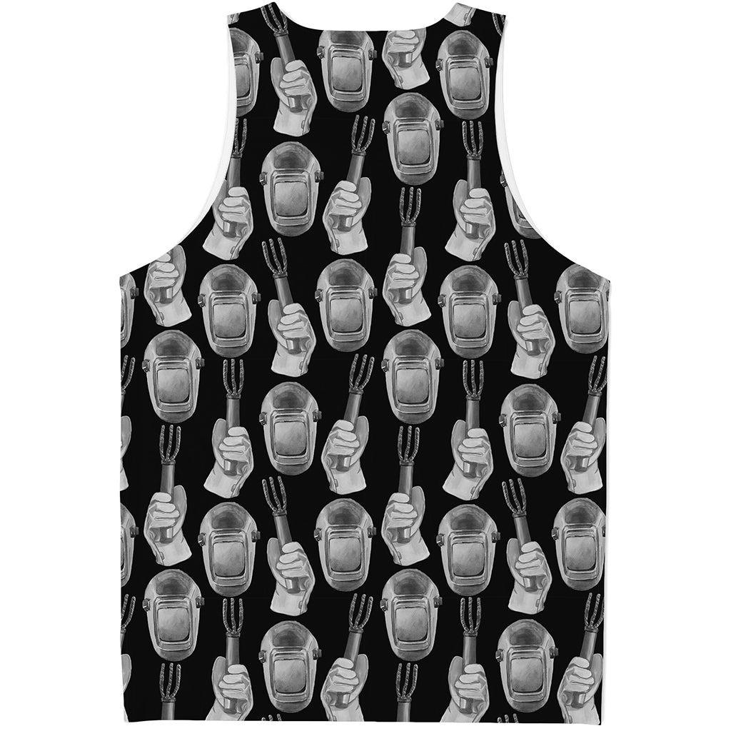 Watercolor Welder Pattern Print Men's Tank Top