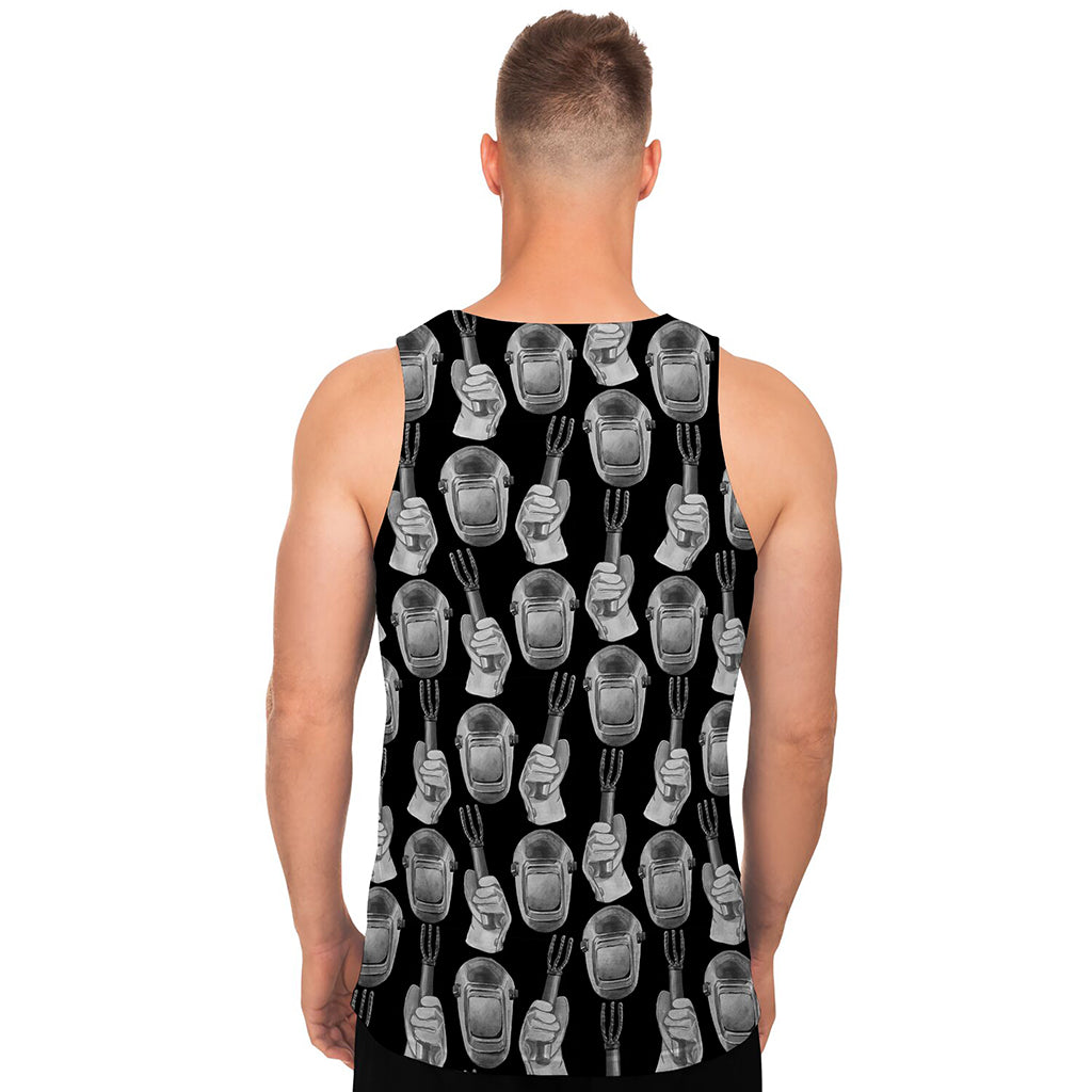 Watercolor Welder Pattern Print Men's Tank Top