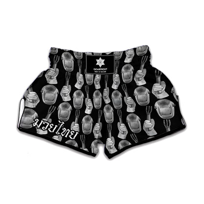 Watercolor Welder Pattern Print Muay Thai Boxing Shorts