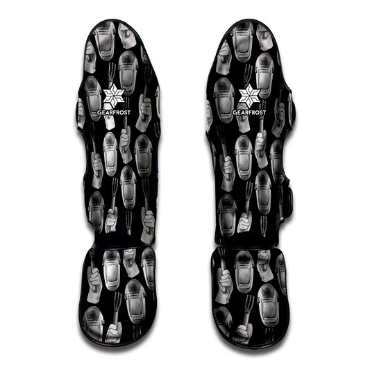 Watercolor Welder Pattern Print Muay Thai Shin Guard