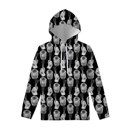 Watercolor Welder Pattern Print Pullover Hoodie