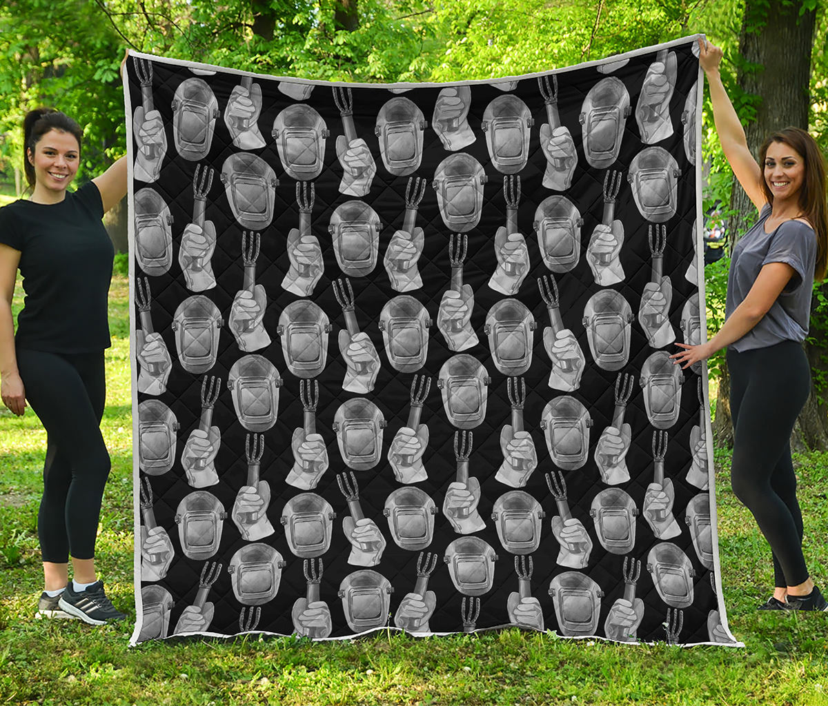 Watercolor Welder Pattern Print Quilt