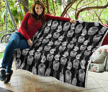 Watercolor Welder Pattern Print Quilt
