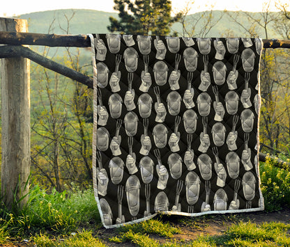 Watercolor Welder Pattern Print Quilt