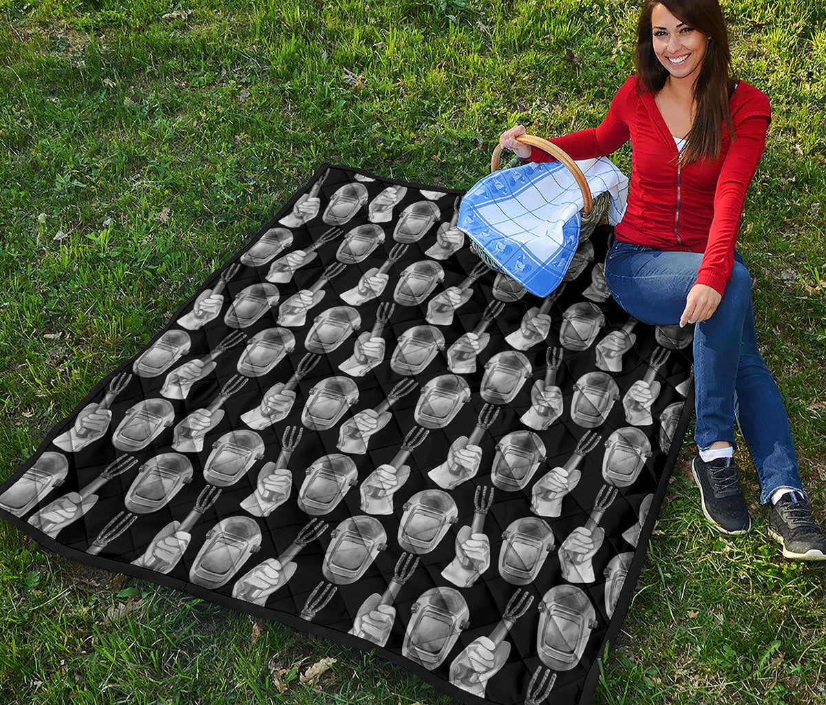 Watercolor Welder Pattern Print Quilt