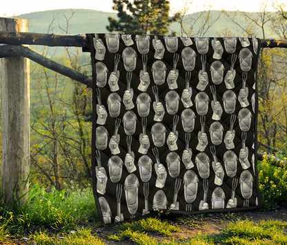 Watercolor Welder Pattern Print Quilt