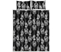 Watercolor Welder Pattern Print Quilt Bed Set