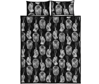 Watercolor Welder Pattern Print Quilt Bed Set