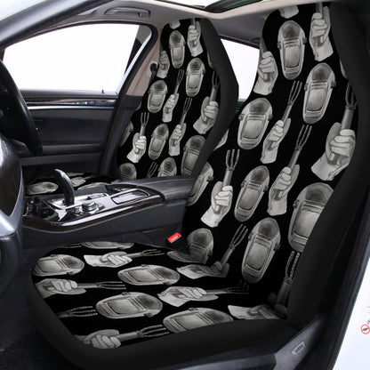Watercolor Welder Pattern Print Universal Fit Car Seat Covers