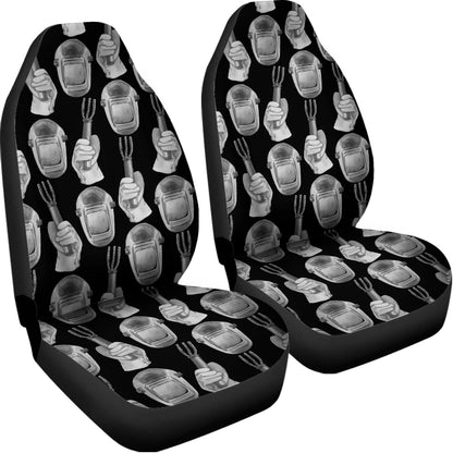 Watercolor Welder Pattern Print Universal Fit Car Seat Covers