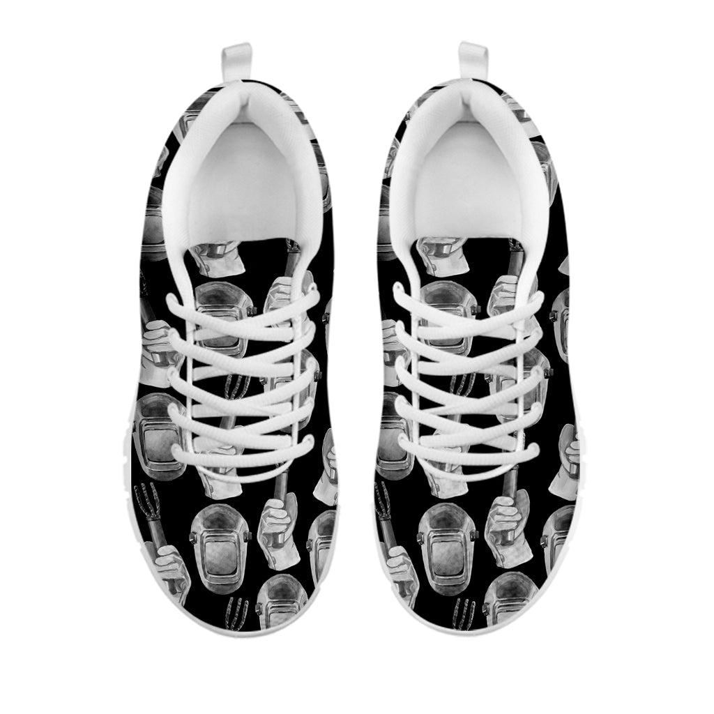 Watercolor Welder Pattern Print White Sneakers