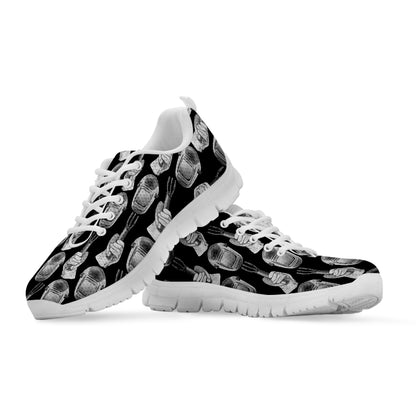 Watercolor Welder Pattern Print White Sneakers