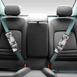 Watercolor White Bengal Tiger Print Car Seat Belt Covers