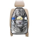 Watercolor White Bengal Tiger Print Car Seat Organizers
