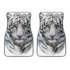 Watercolor White Bengal Tiger Print Front Car Floor Mats